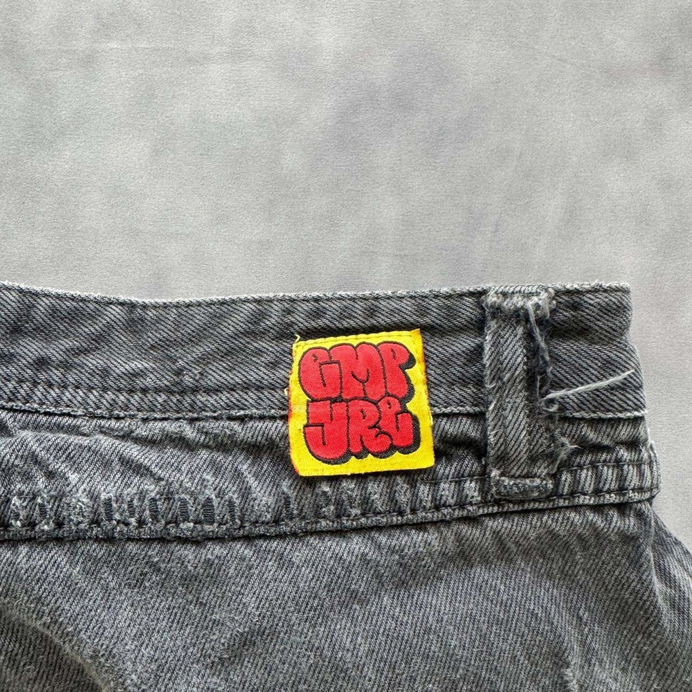 Empyre Loose Fit Skate Jeans Washed Black Distressed Denim Size 32 Wide Leg - Picture 10 of 11